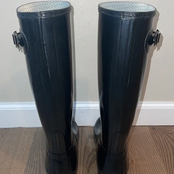 Hunter Women’s Original Adjustable Gloss Rain Boot Sz 6 - Picture 6 of 10